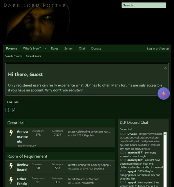 Dark Lord Potter Forums