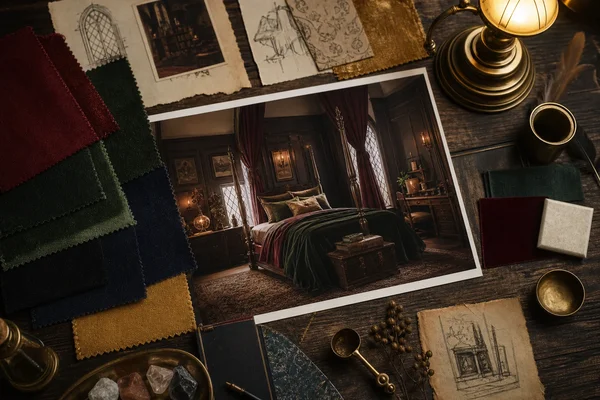Magical bedroom mood board