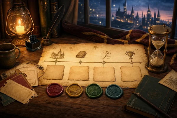 Tijdlijnbureau van de Harry Potter-cast