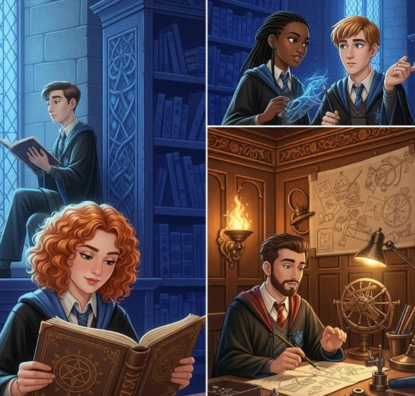 Học sinh Ravenclaw thể hiện trí tuệ sáng tạo đa dạng.