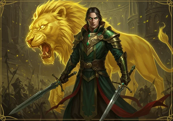 A leader with a lion's shadow and a serpent's cunning gaze.