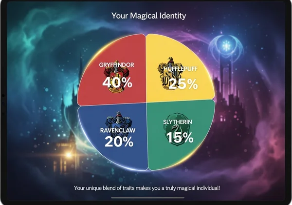 Detailed percentage results from a fan-made Hogwarts quiz