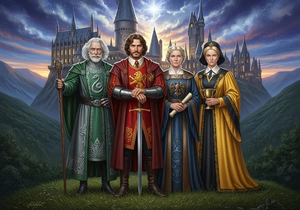 Hogwarts founders, Godric, Salazar, Helga, Rowena